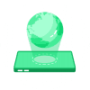 Digital Netwrok icon. Globe and screen