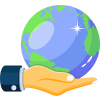 Hand and world icon