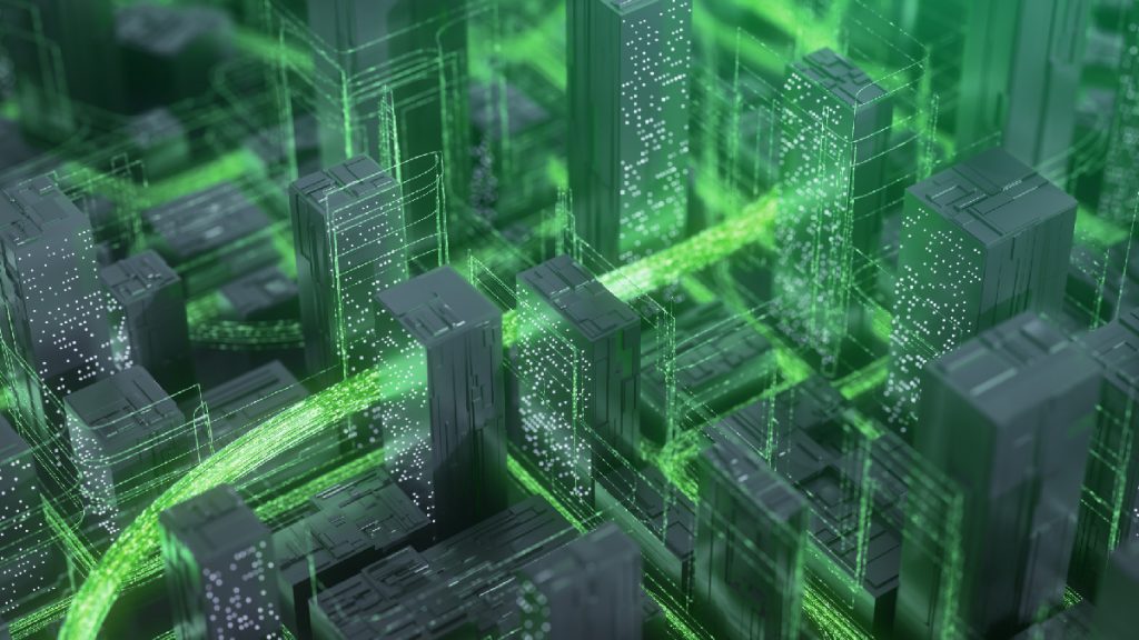 city connected by network green