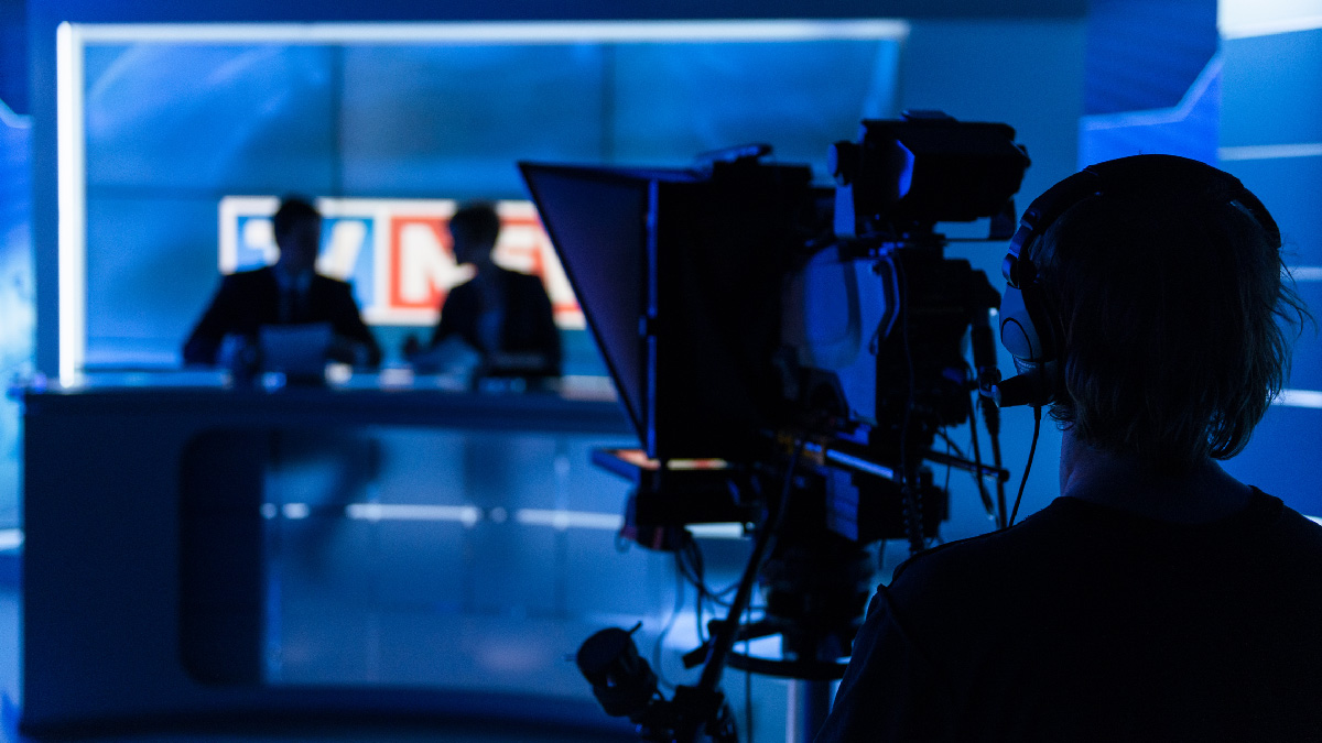 Newsroom camera crew